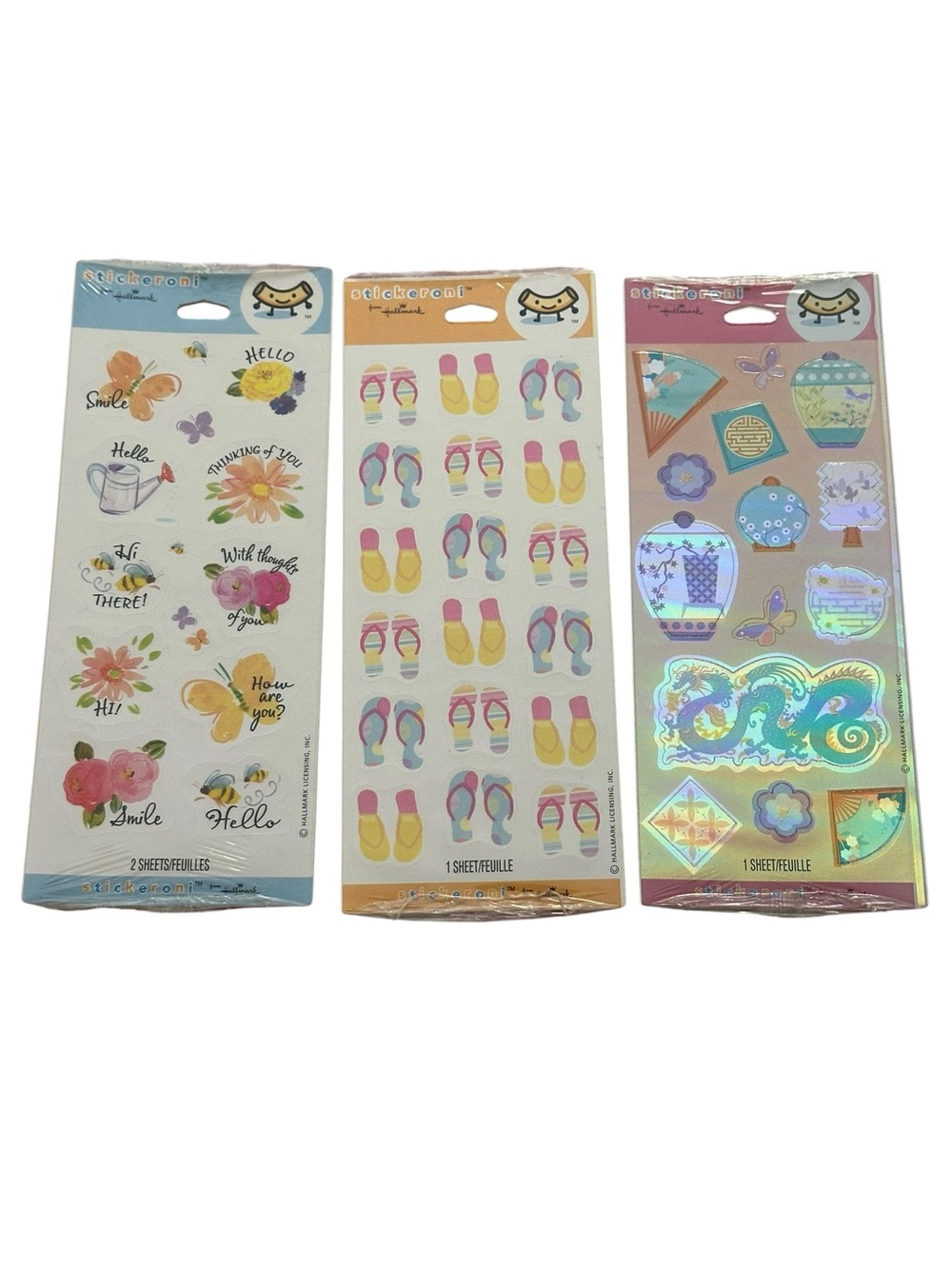 Stickeroni Stickers Set Multicolor Floral Flip Flops Asian Theme